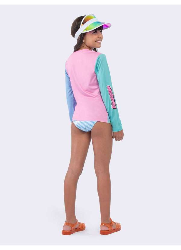 Veggi - Blusa Manga Longa com Proteção Uv 50 Meninas Superpoderosas Rosa