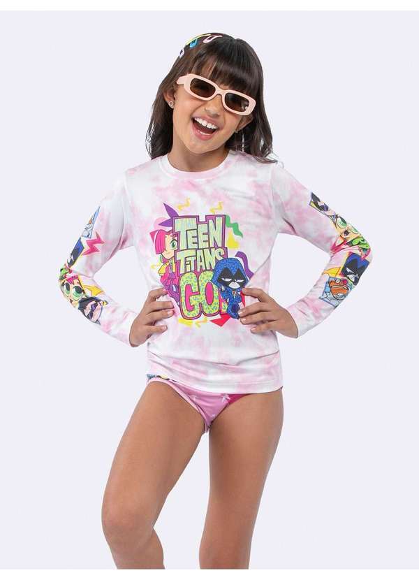 Veggi - Blusa Manga Longa Feminina com Prot Rosa
