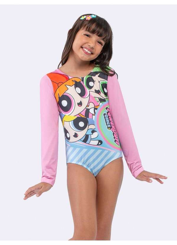 Veggi - Maiô Manga Longa com Proteção Uv 50 Rosa