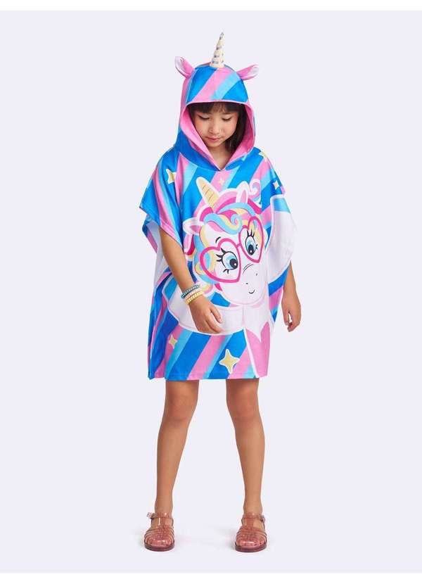 Veggi - Roupão Unicórnio Magic Stickers Azul 2