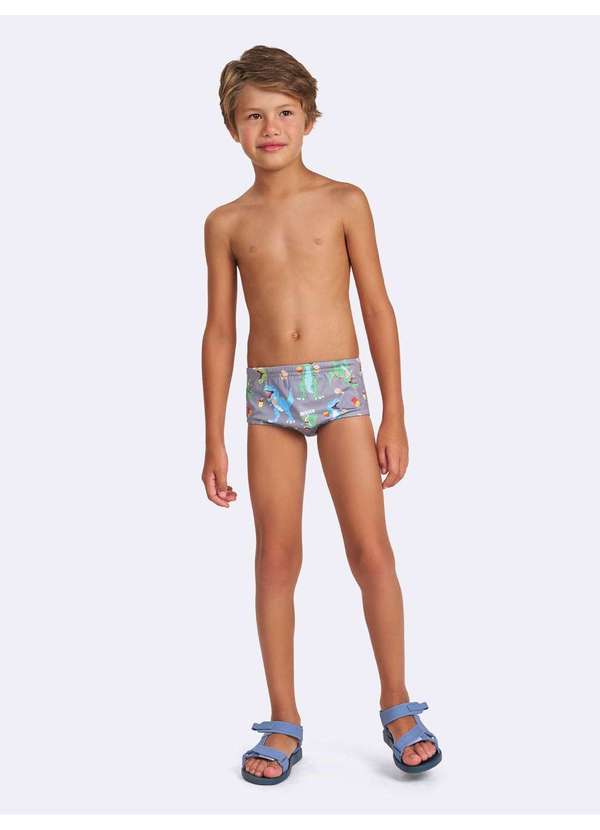 Veggi - Sunga Dino Snacks com Proteção Uv Cinza 2