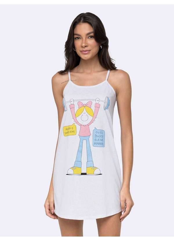 Veggi - Camisola de Alça Bia Bate Papo Branco