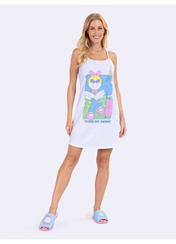 Veggi - Camisola de Alça Turma da Bia Férias Branco