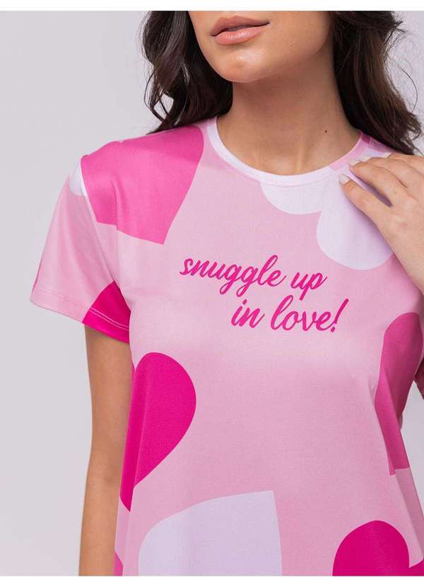 Veggi - Camisola Manga Curta em Malha Perfect Touch Rosa