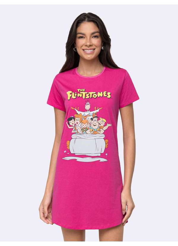 Veggi - Camisola Manga Curta Flintstones Pink Wild Rosa