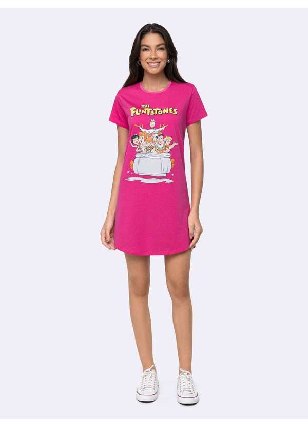 Veggi - Camisola Manga Curta Flintstones Pink Wild Rosa 2