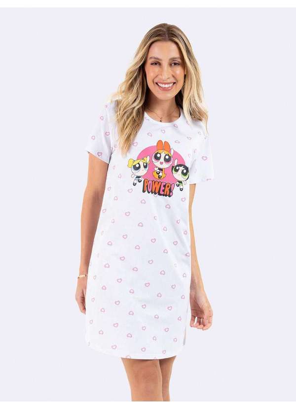 Veggi - Camisola Manga Curta Power Puff Girls Branco