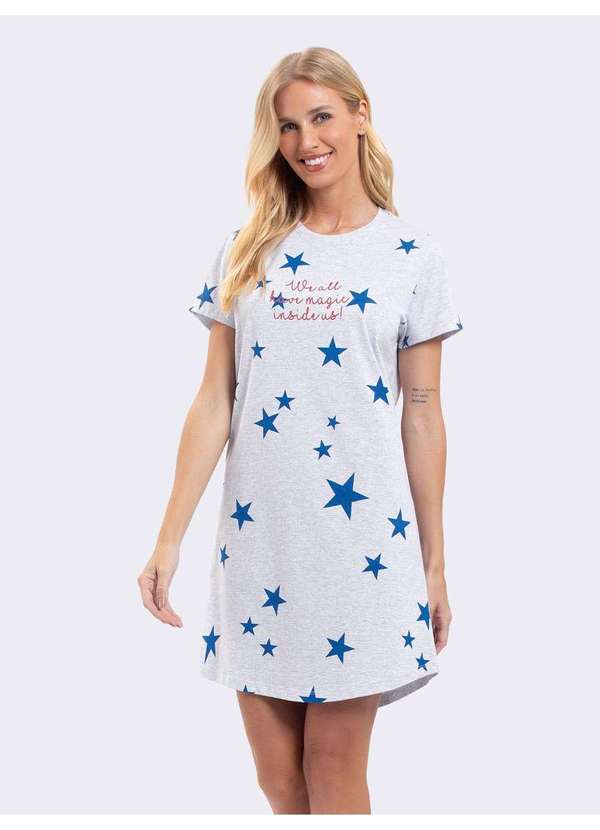 Veggi - Camisola Manga Curta Shine Like a Star Cinza