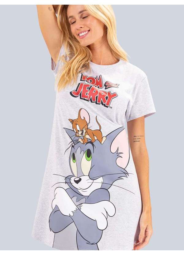 Veggi - Camisola Manga Curta Tom And Jerry Cinza 2