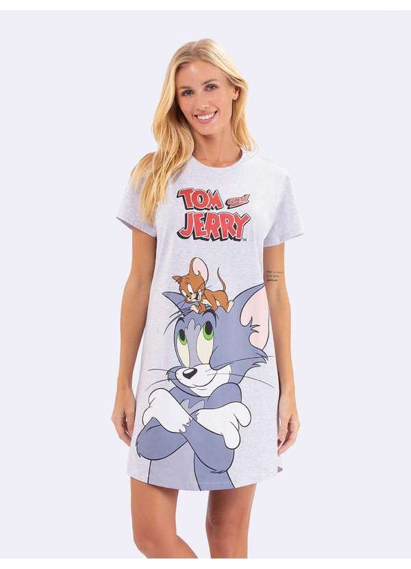 Veggi - Camisola Manga Curta Tom And Jerry Cinza 3