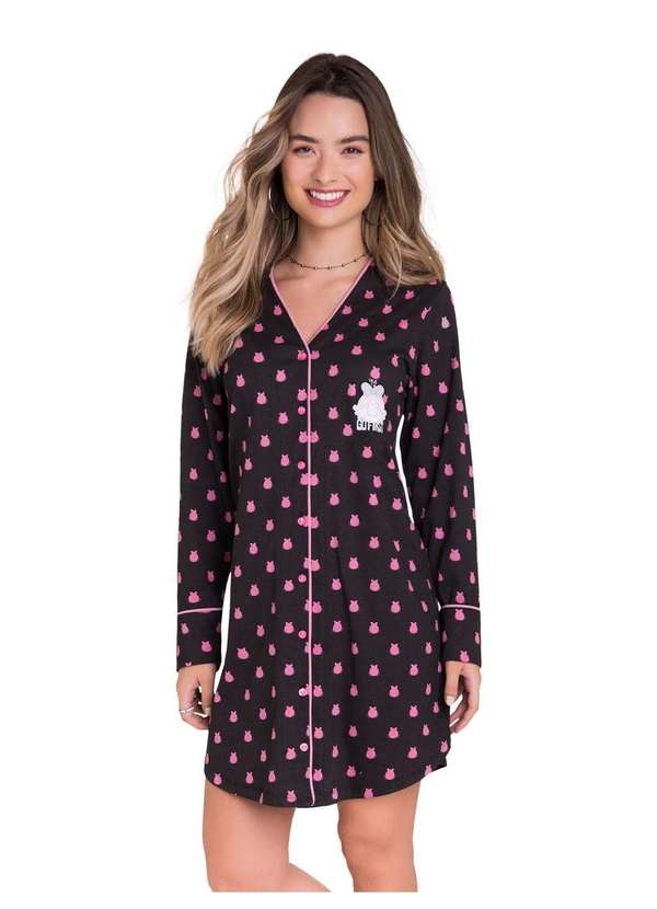 Veggi - Camisola Manga Longa Americana Black And Pink Preto