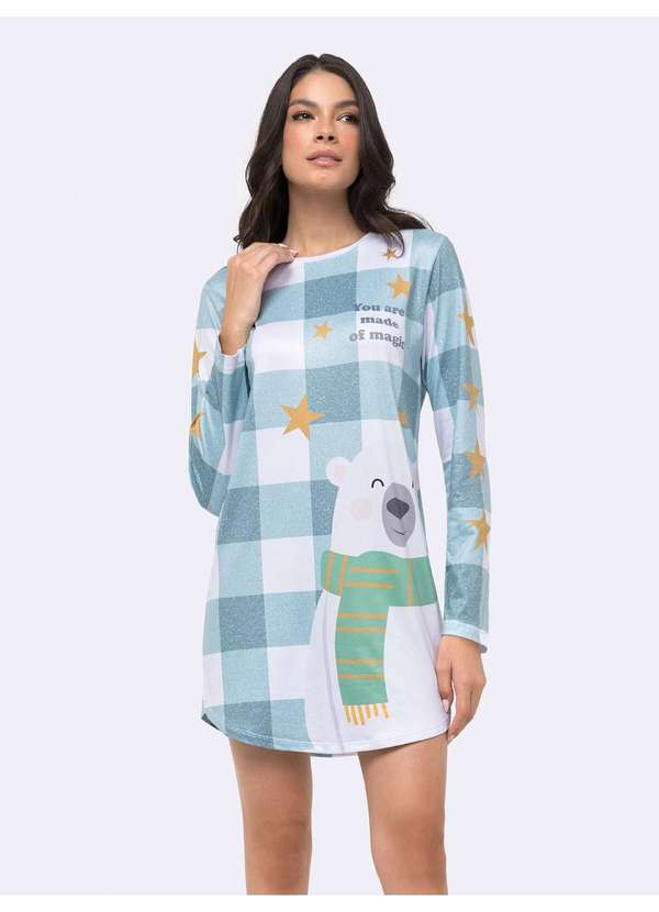 Veggi - Camisola Manga Longa Estampada Branco