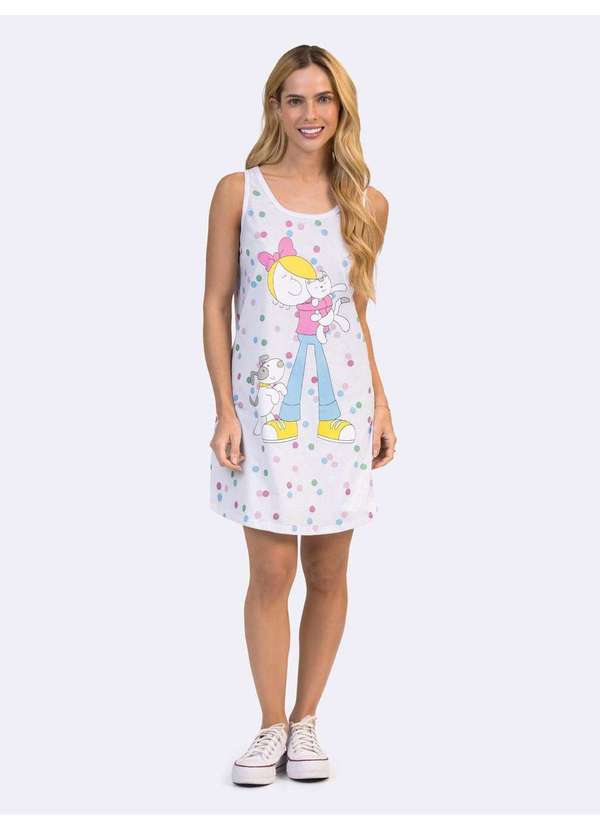 Veggi - Camisola Regata Bia Faces Azul Branco 2