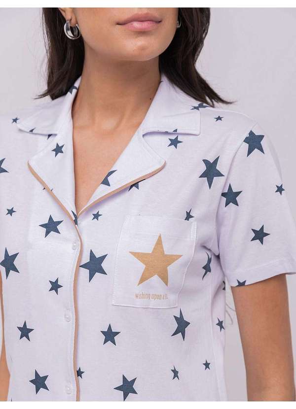 Veggi - Pijama Americano Manga Curta com Short Branco