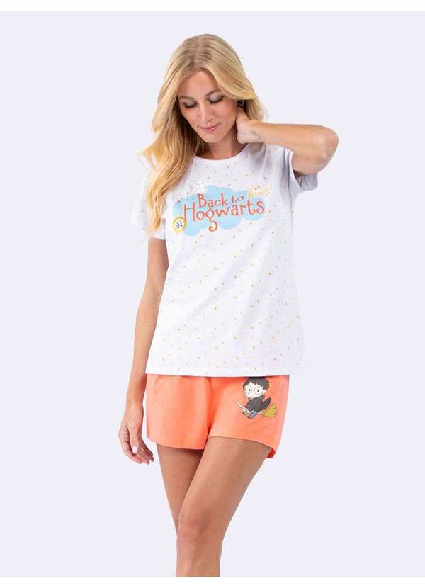 Veggi - Pijama Manga Curta Back To Hogwarts Branco