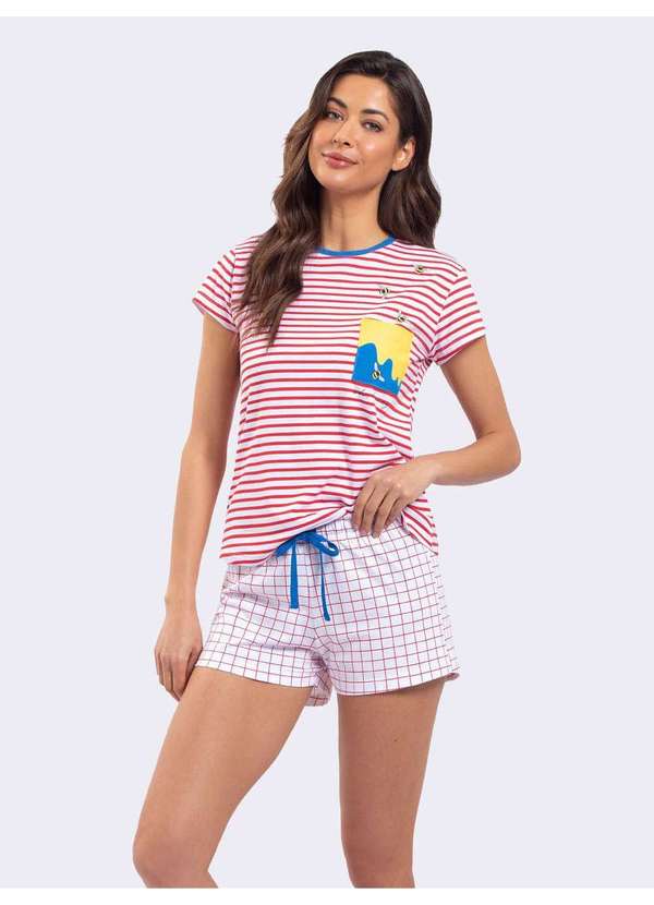 Veggi - Pijama Manga Curta Bee Branco