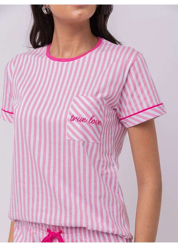 Veggi - Pijama Manga Curta com Short Rosa