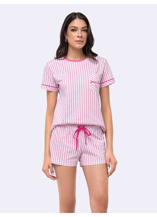 Veggi - Pijama Manga Curta com Short Rosa 2