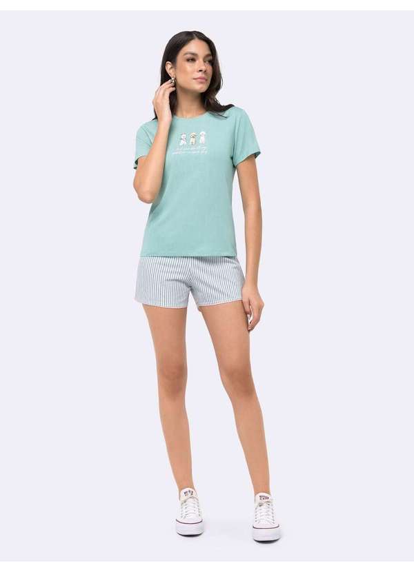 Veggi - Pijama Manga Curta com Short Verde