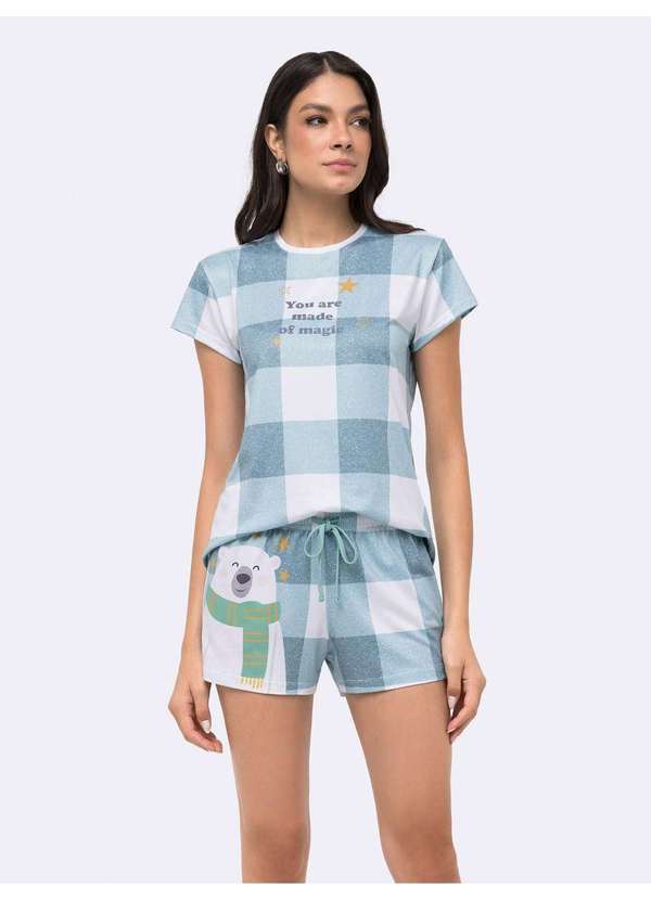 Veggi - Pijama Manga Curta com Short Branco