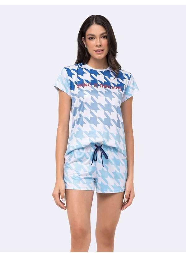 Veggi - Pijama Manga Curta com Short Branco