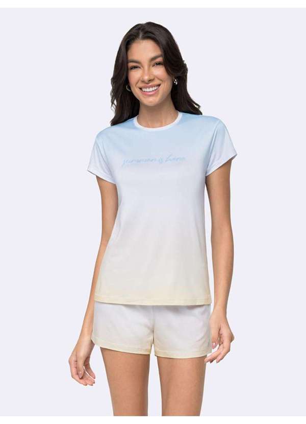 Veggi - Pijama Manga Curta Dolce Vita Azul 3