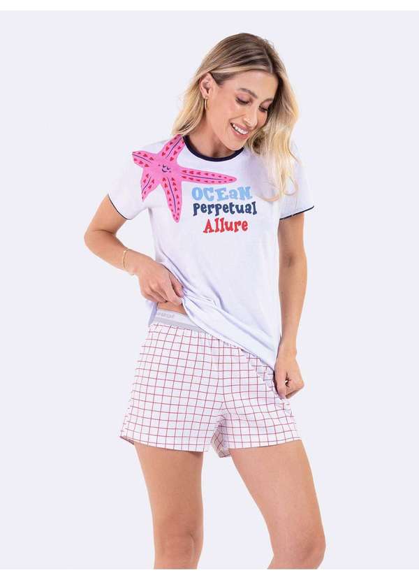 Veggi - Pijama Manga Curta Ocean Branco