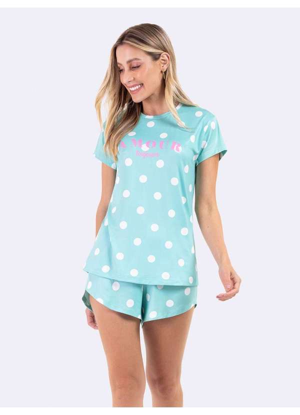 Veggi - Pijama Manga Curta Poás Verdes Verde