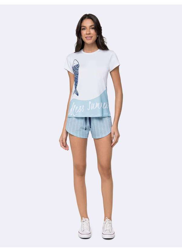 Veggi - Pijama Manga Curto Memórias de Verão Branco 2