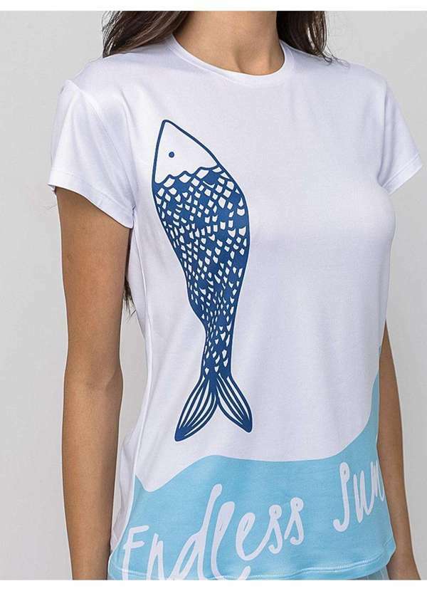 Veggi - Pijama Manga Curto Memórias de Verão Branco 3