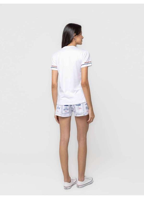 Veggi - Pijama Manga Curto Memórias de Verão Branco 5