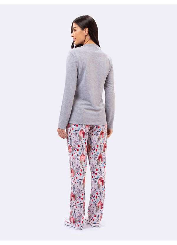 Veggi - Pijama Manga Longa Circus Cinza 2