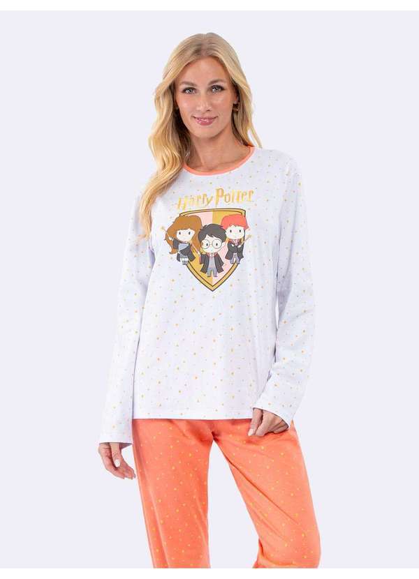 Veggi - Pijama Manga Longa Harry Potter Branco