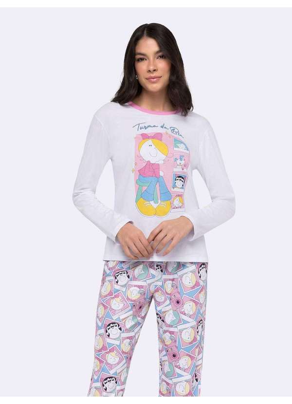 Veggi - Pijama Manga Longa Turma da Bia Branco