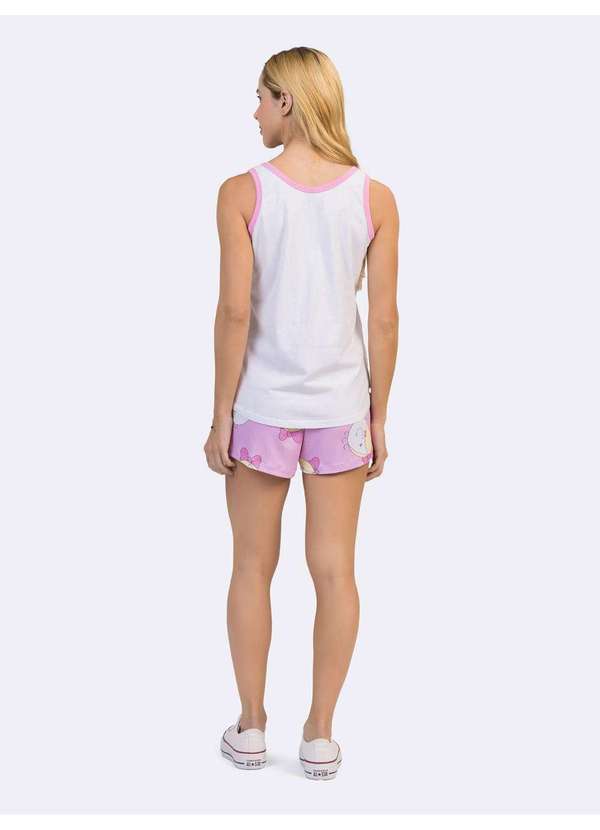 Veggi - Pijama Regata Bia Faces Rosa Branco 3