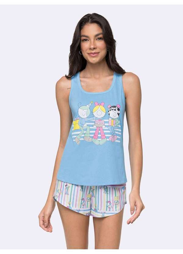 Veggi - Pijama Regata Bia Listras Azul
