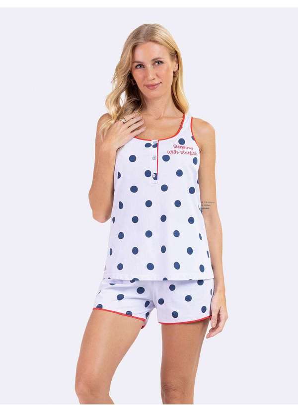 Veggi - Pijama Regata com Abertura Ocean Branco