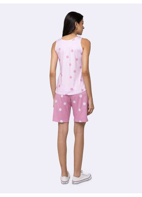 Veggi - Pijama Regata com Bermuda Corações Ao Sol Rosa 3