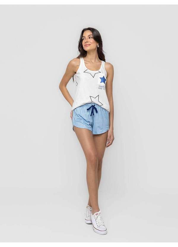 Veggi - Pijama Regata com Bolso Memórias de Verão Bege 4