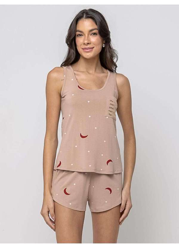 Veggi - Pijama Regata com Bolso Raízes do Sol Marrom