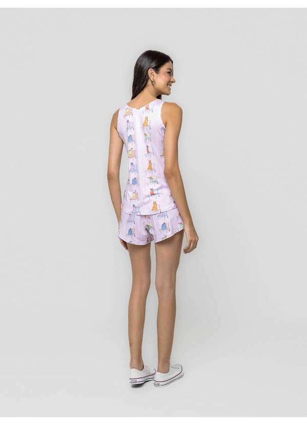 Veggi - Pijama Regata Corações Ao Sol Rosa 3