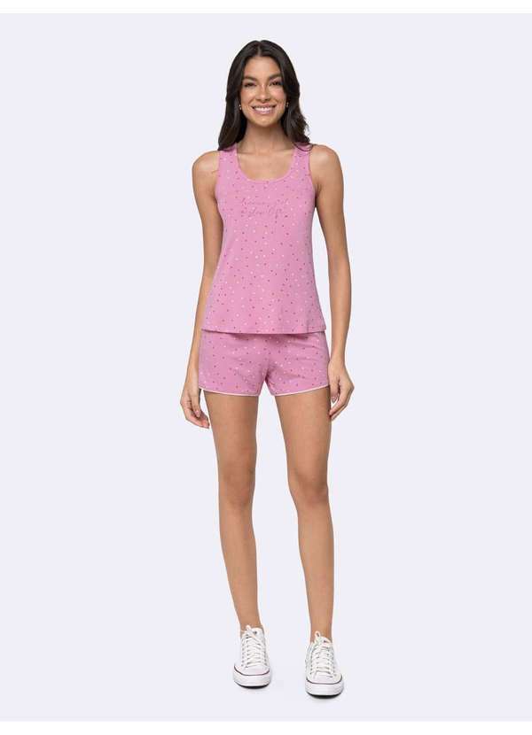 Veggi - Pijama Regata Corações Ao Sol Rosa 2
