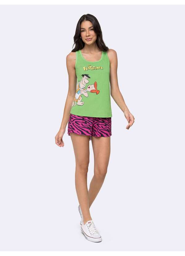 Veggi - Pijama Regata Flintstones Pink Wild Verde 2