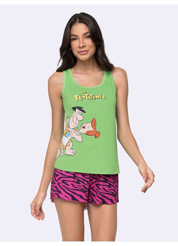 Veggi - Pijama Regata Flintstones Pink Wild Verde 3