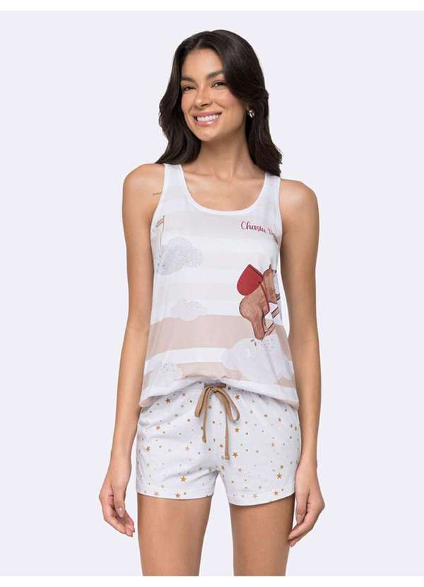 Veggi - Pijama Regata Raízes do Sol Branco