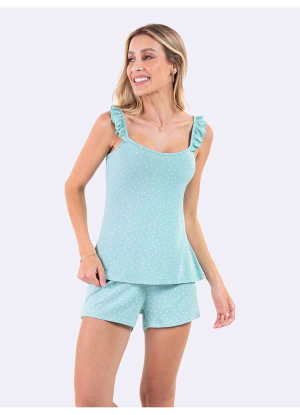 Veggi - Short Doll com Babados Poás Verdes Verde