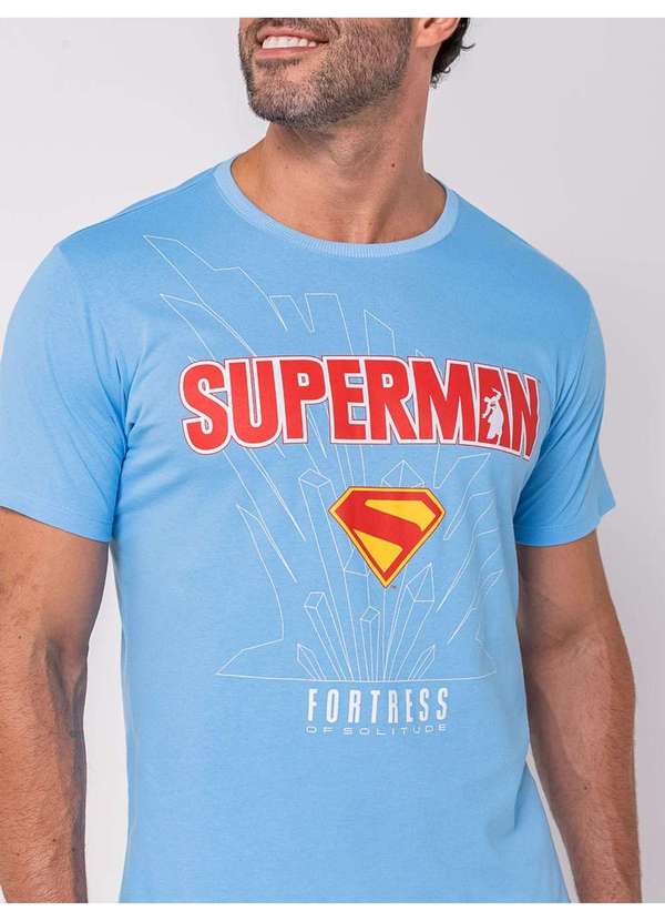 Veggi - Pijama Manga Curta Masculino Superman Azul Azul 3