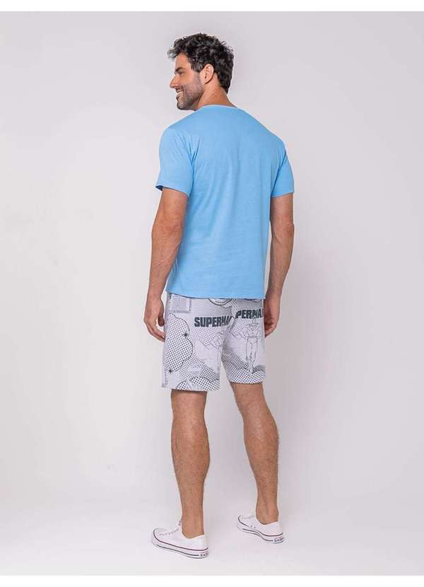 Veggi - Pijama Manga Curta Masculino Superman Azul Azul 4