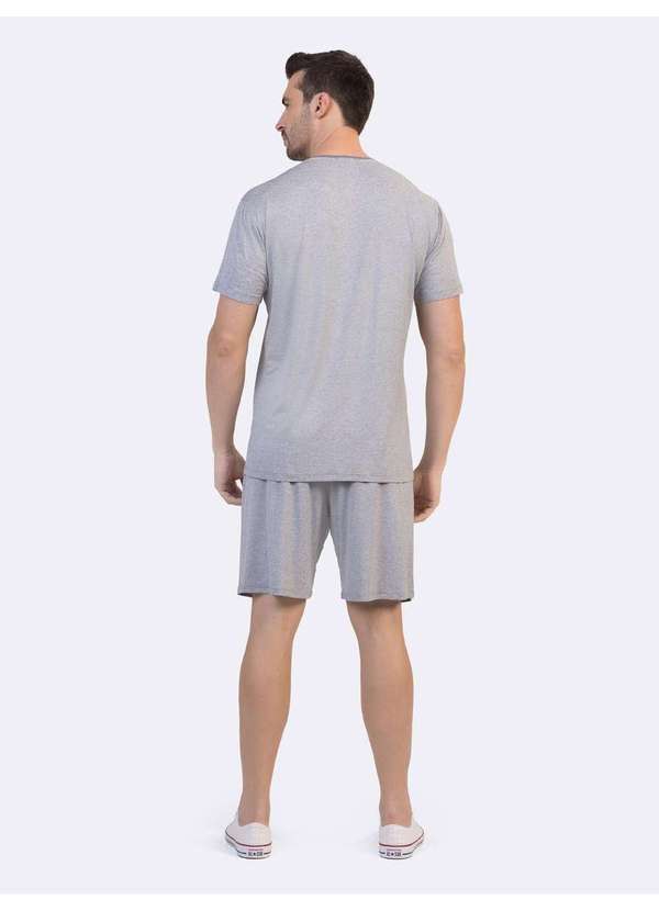 Veggi - Pijama Manga Curta Masculino Cinza 3