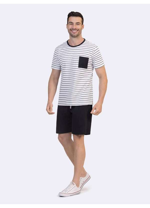 Veggi - Pijama Manga Curta Masculino Branco 2